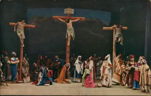 Ansichtskarte Oberammergau Passionsspiele Kreuzigung 1922