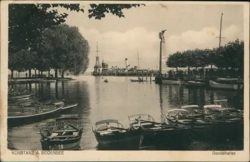 Ansichtskarte Konstanz Gondelhafen 1922