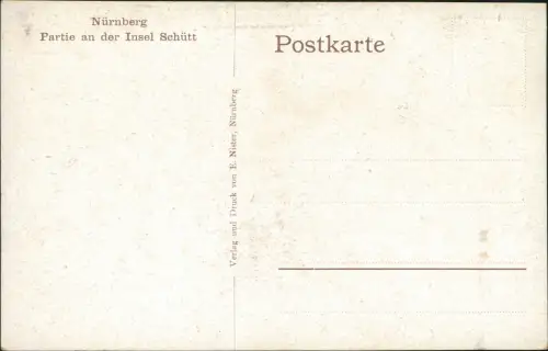 Ansichtskarte Nürnberg Insel Schütt - Künstlerkarte 1918