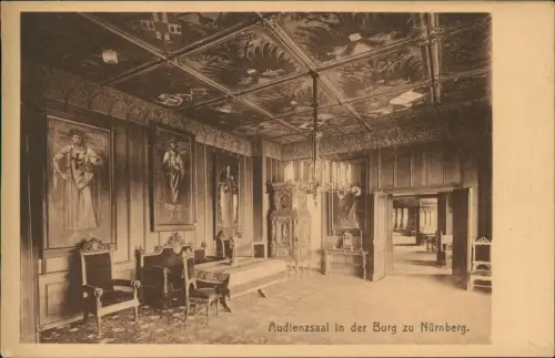 Ansichtskarte Nürnberg Nürnberger Burg Audienzsaal 1922