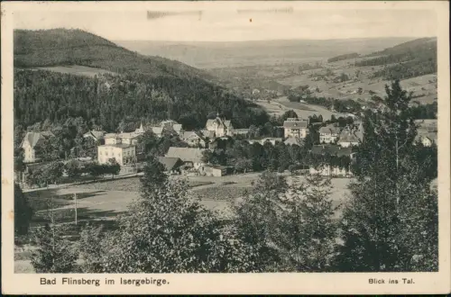 Postcard Bad Flinsberg Świeradów-Zdrój Blick ins Tal Isergebirge 1929
