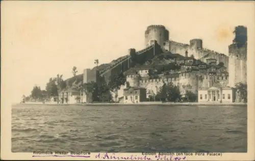 Postcard Istanbul Roumélie Hissar Bosphore 1918