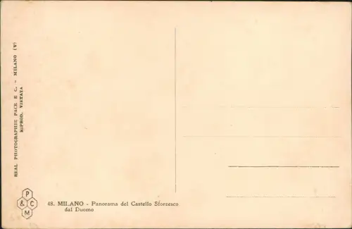 Cartolina Mailand Milano Panorama del Castello Sforzesco 1934