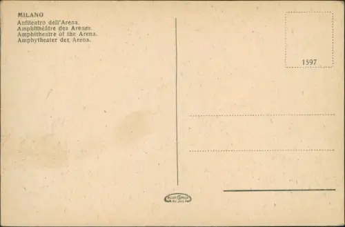 Cartolina Mailand Milano Amphytheater der Arena 1928