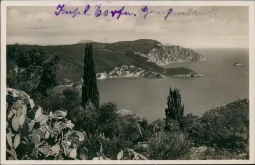 Postcard Korfu Küstenblick 1930