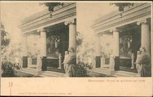 Korfu Stereo AK Griechenland, Peristil im Achilleion auf Corfu 1906
