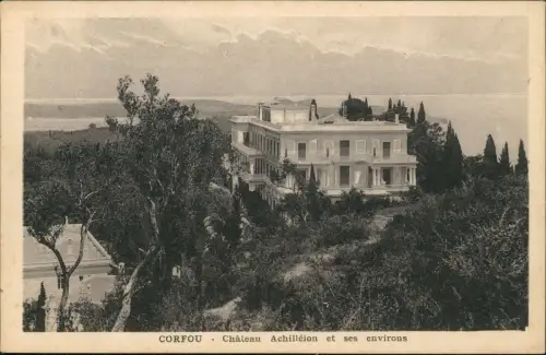 Postcard Korfu CORFOU Château Achilléion et ses environs 1924