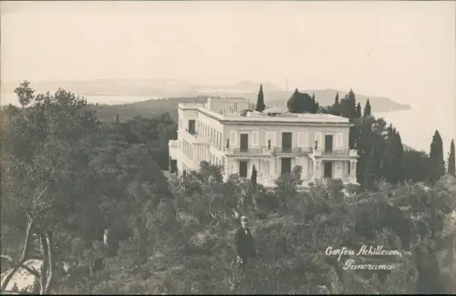 Postcard Korfu Corfou Achilleron Panorama 1915