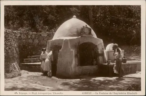 Postcard Korfu CORFOU. La Fontaine de l'Impératrice Elisabeth 1929