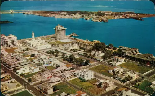 Postcard Veracruz Areal View Luftbild Castillo de San Juan de Ulua 1975