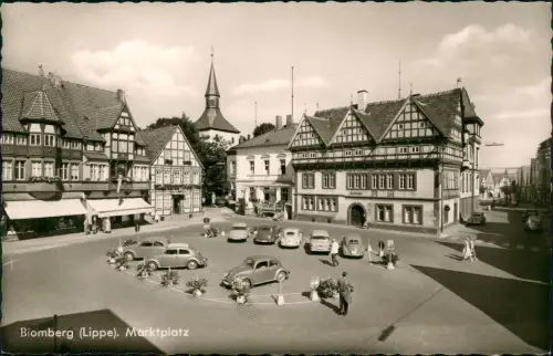 Ansichtskarte Blomberg Markt - VW Käfer 1964