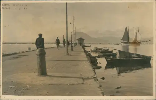 Postcard Patras Patra Πάτρα Hafen Le Quai 1928