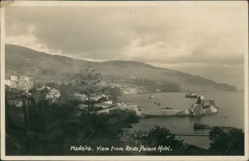 Postcard Funchal Madeira. View from Reids Palace Hotel. 1932