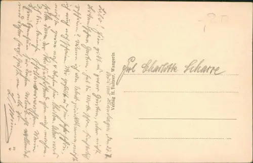 Postcard Wangerin Węgorzyno Weg am See 1922