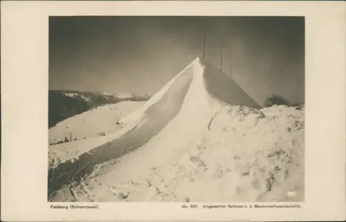 Feldberg (Schwarzwald) Angewehter Schnee b. d. Menzenschwanderhütte 1929