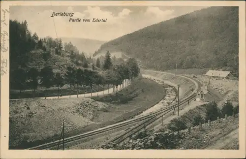 Ansichtskarte Bad Berleburg Partie vom Edertal - Bahnstrecke 1926