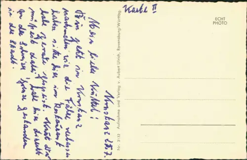Ansichtskarte Konstanz Fotomontage Hafenausfahrt Schiff Schweizer Alpen 1957