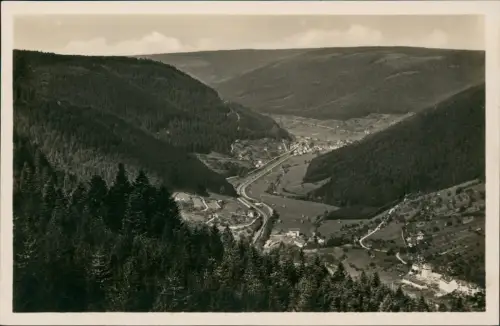Ansichtskarte Bad Wildbad Blick vom Sommerberg ins Enztal Calmbach 1930