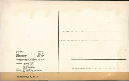 Ansichtskarte  Schiffe Dampfer Steamer Amerika 1912