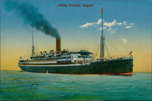 Ansichtskarte  Schiffe Dampfer Steamer König Friedrich August 1912