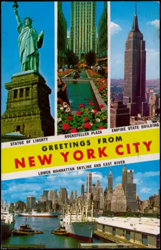 Postcard New York City Empire State Building Skyline 4 Bild 1976