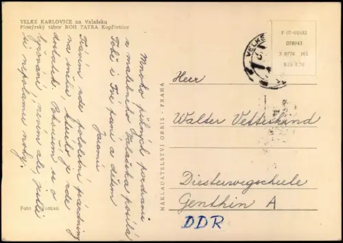 Groß Karlowitz Velké Karlovice Pionýrský tábor ROH Tatra 1969