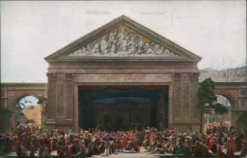 Ansichtskarte Oberammergau Passionsspiele Einzug in Jerusalem 1922