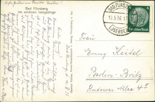 Bad Flinsberg Świeradów-Zdrój Blick auf Stadt u. Heufuder 1936