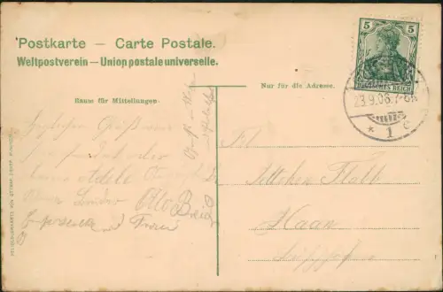 Ansichtskarte Königswinter Siebengebirge vom Rhein aus gesehen 1906