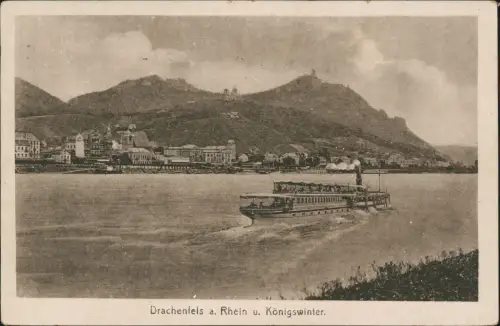 Königswinter Umlandansicht Drachenfels a. Rhein u. Königswinter 1929