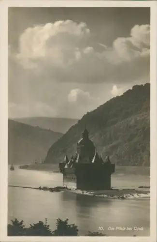 Ansichtskarte Kaub Die Pfalz im Rhein bei Caub 1930
