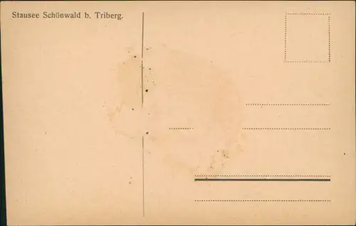 Ansichtskarte Triberg im Schwarzwald Stausee Schönwald bei Triberg 1920