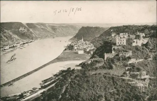 Ansichtskarte Sankt Goar Panorama-Ansicht Rhein St. Goar mit Rheinfels 1910