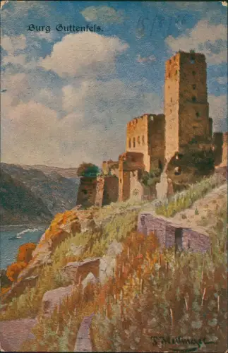 Ansichtskarte Kaub Burg Gutenfels Castle Guttenfels 1906