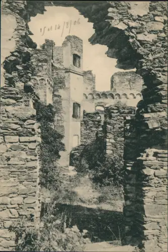 Ansichtskarte Sankt Goar Partie aus dem Innern der Ruine Rheinfels 1906