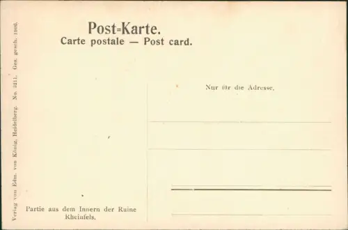 Ansichtskarte Sankt Goar Partie aus dem Innern der Ruine Rheinfels 1906
