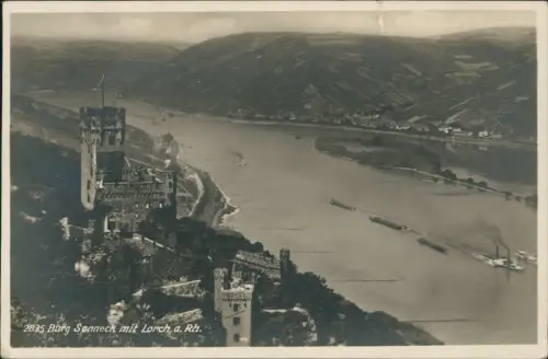 Lorch (Rheingau) Panorama-Ansicht Burg Sonneck mit Lorch a. Rhein 1937