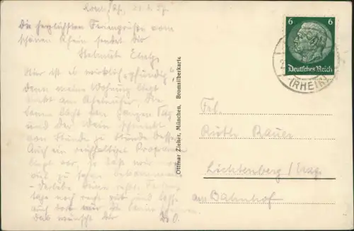 Lorch (Rheingau) Panorama-Ansicht Burg Sonneck mit Lorch a. Rhein 1937