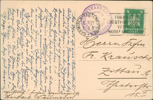 Ansichtskarte Grainau ZUGSPITZBAHN, TALSTATION EHRWALD OBERMOOS 1927