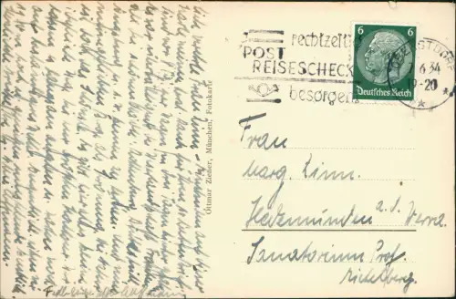 Oberstdorf (Allgäu) Panorama-Ansicht Allgäu mit Kratzer 2424 m. 1934