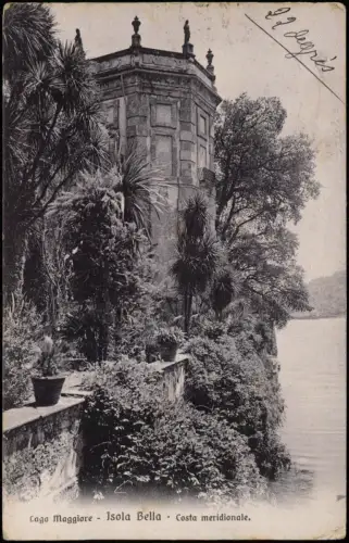 Cartolina Stresa Stresa Lago Maggiore Isola Bella Costa meridionale. 1912
