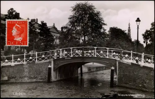 Postkaart Leiden Leyden Nieuwsteegbrug - Fotokarte 1943  Südholland