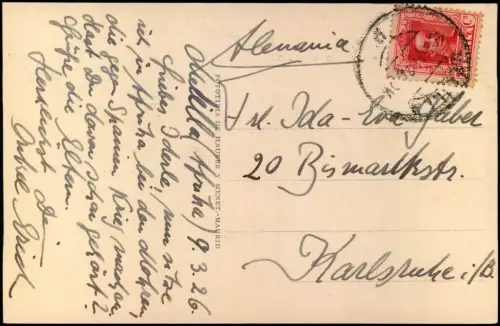 Postale Córdoba PATIO DE LOS NARANJOS. 1926  Andalucía