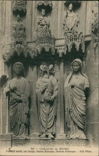 CPA Reims Reims La Cathedrale - Kathedrale Portail Nord 1913