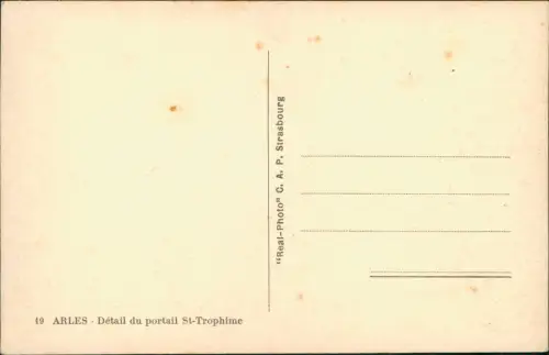 CPA Arles Détail du portail St-Trophime 1940