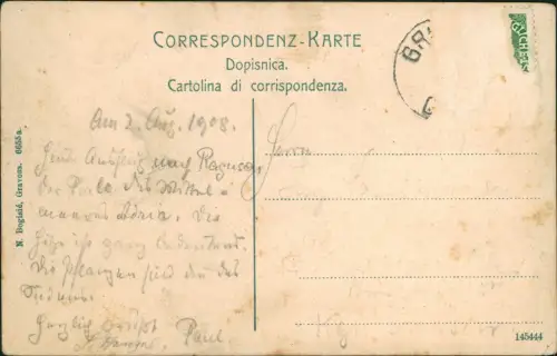 Postcard Ragusa Dubrovnik Stadtpartie 1908