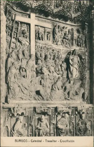 Postale Burgos Catedral Trasaltar Crucifixión 1910