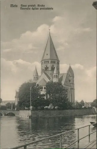 CPA Metz Neue protestantische Kirche Eglise protestante 1910