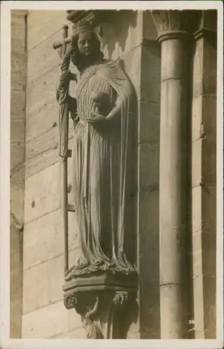 CPA Straßburg Strasbourg STRASBOURG Statue de l'Eglise 1920