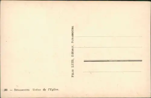 CPA Straßburg Strasbourg STRASBOURG Statue de l'Eglise 1920